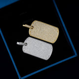 GL Iced Out S925 Silver Brilliant Diamond Nameplate Pendant