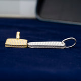 GL Iced Out S925 Silver Brilliant Diamond Nameplate Pendant