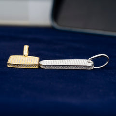 GL Iced Out S925 Silver Brilliant Diamond Nameplate Pendant