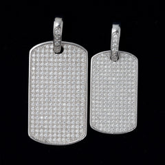 GL Iced Out S925 Silver Brilliant Diamond Nameplate Pendant