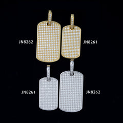 GL Iced Out S925 Silver Brilliant Diamond Nameplate Pendant