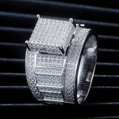 925 silver jewellery luxury moissanite diamond hip hop men ring for engagement
