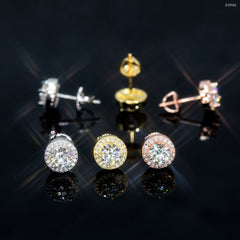 GL Luxury Moissanite Jewelry VVS Diamond Round Earrings 8mm 9.2mm 11mm Sterling Silver 925 Hip Hop Fashion Earrings