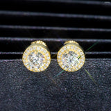 GL Luxury Moissanite Jewelry VVS Diamond Round Earrings 8mm 9.2mm 11mm Sterling Silver 925 Hip Hop Fashion Earrings