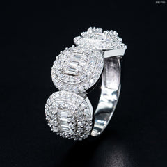Fine Jewelry Iced Out Diamond Silver Hip Hop 925 Luxury Moissanite Diamond Ring