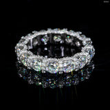 GL 925 Sterling Silver Gold Plated  Round Moissanite Engagement Ring