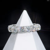 GL 925 Sterling Silver Gold Plated  Round Moissanite Engagement Ring