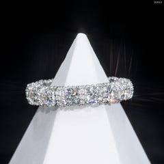 GL 925 Sterling Silver Gold Plated Round Moissanite Engagement Ring