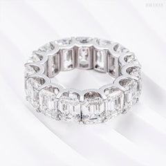 GL Classic Emerald Cut jewelry Eternity Moissanite Diamond Band Ring