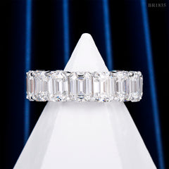GL Classic Emerald Cut jewelry Eternity Moissanite Diamond Band Ring