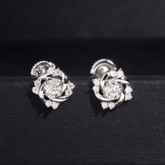 Hiphop Jewelry 925 Sterling Silver VVS Round Cut Moissanite Stud Earring