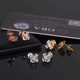 Hiphop Jewelry 925 Sterling Silver VVS Round Cut Moissanite Stud Earring