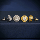 Hiphop Jewelry 925 Sterling Silver VVS Round Cut Emerald Cut Moissanite Stud pentagon Earring