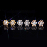 GL Hiphop Jewelry 925 Sterling Silver VVS Round Cut Emerald Cut Moissanite Stud Flower Shape Earring