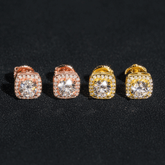 GL Hiphop Jewelry 925 Sterling Silver VVS Round Cut Moissanite Stud Earring