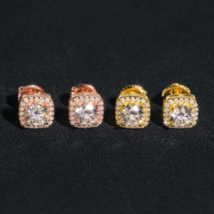 GL Hiphop Jewelry 925 Sterling Silver VVS Round Cut Moissanite Stud Earring