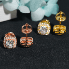 GL Hiphop Jewelry 925 Sterling Silver VVS Round Cut Moissanite Stud Earring