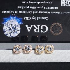 GL Hiphop Jewelry 925 Sterling Silver VVS Round Cut Moissanite Stud Earring