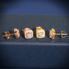 GL Hiphop Jewelry 925 Sterling Silver VVS Round Cut Moissanite Stud Earring