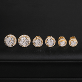 GL Hiphop Jewelry 925 Sterling Silver VVS Round Cut Moissanite Stud Earring