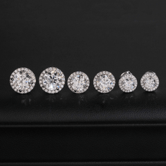 GL Hiphop Jewelry 925 Sterling Silver VVS Round Cut Moissanite Stud Earring