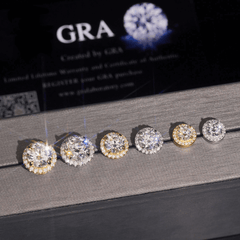 GL Hiphop Jewelry 925 Sterling Silver VVS Round Cut Moissanite Stud Earring