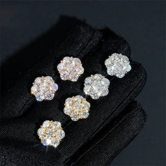 GL High Quality 925 Sterling Silver VVS Round Cut Moissanite Stud Earring