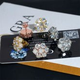 GL High Quality 925 Sterling Silver VVS Round Cut Moissanite Stud Earring