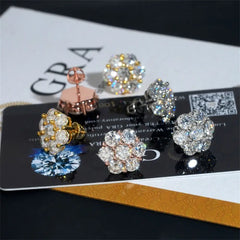 GL High Quality 925 Sterling Silver VVS Round Cut Moissanite Stud Earring