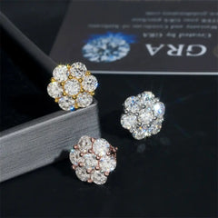 GL High Quality 925 Sterling Silver VVS Round Cut Moissanite Stud Earring