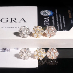 GL High Quality 925 Sterling Silver VVS Round Cut Moissanite Stud Earring