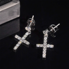GL VVS Moissanite Diamond Fashion Cross Stud Earring
