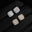GL Hiphop Jewelry 925 Sterling Silver VVS Round Cut Moissanite Stud Square Shape Earring