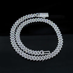 GL 10mm White Gold Plated Hip Hop Jewelry iced out Cuban Necklace