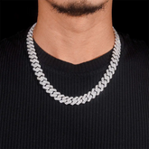 14MM 2 Rows VVS Moissanite EDG Cuban Link Chain