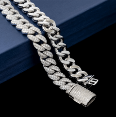 12mm 2 Rows Micro Paved Cuban Bracelet D VVS Lab Diamond Cuban Link Chain Iced Out 925 Silver Moissanite Cuban Bracelet