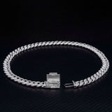12mm 2 Rows Micro Paved Cuban Bracelet D VVS Lab Diamond Cuban Link Chain Iced Out 925 Silver Moissanite Cuban Bracelet
