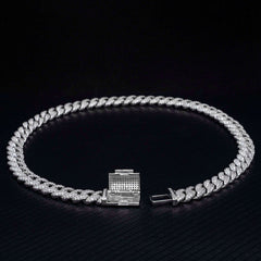 12mm 2 Rows Micro Paved Cuban Bracelet D VVS Lab Diamond Cuban Link Chain Iced Out 925 Silver Moissanite Cuban Bracelet