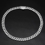 GL 12mm 2 Rows Micro Paved Cuban Bracelet Moissanite Iced Out Cuban Link Chain Necklace