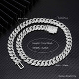 GL 12mm 2 Rows Micro Paved Cuban Bracelet Moissanite Iced Out Cuban Link Chain Necklace