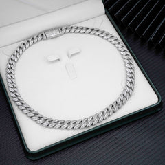 GL 12mm 2 Rows Micro Paved Cuban Bracelet Moissanite Iced Out Cuban Link Chain Necklace