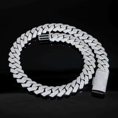 GL 20mm Iced Out 925 Sterling Silver Fine Jewelry Necklaces VVS Moissanite Cuban Link Chain