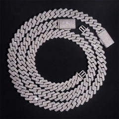 15mm 2 Rows EDG Moissanite Cuban Link Chain