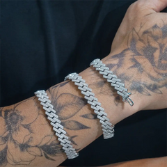 GL 10mm Hip Hop Iced Out Moissanite Cuban Link Bracelet Necklace