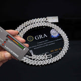 GL 10mm Hip Hop Iced Out  Moissanite Cuban Link Bracelet Necklace