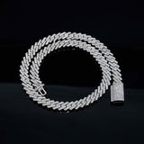 GL 10mm Hip Hop Iced Out  Moissanite Cuban Link Bracelet Necklace