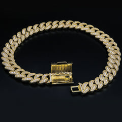 Hiphop 18mm S925 Iced Out Flawless Moissanite Miami Cuban Link Chain