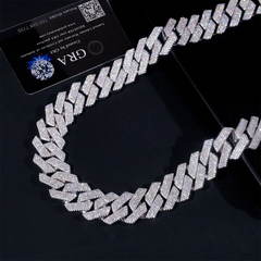 GL 19.6mm 4Rows Iced Out Jewelry Miami Cuban Link Necklace