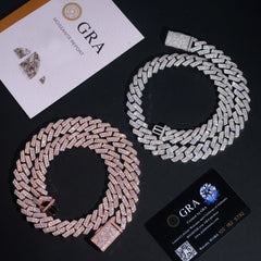 16mm 2 Rows Moissanite Cuban Link Chain