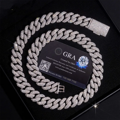 18mm Hip Hop Moissanite Cuban link Chain Necklace